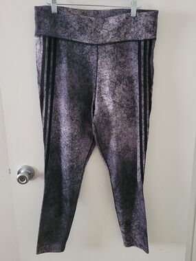 Adidas Speckle Leggings with Side Stripe